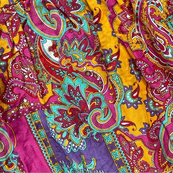 Lauren Ralph Lauren Plus Size Linen Tiered Midi Skirt Floral Paisley Boho Large - Picture 6 of 6